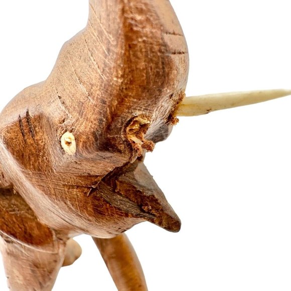 Set of 3 Wooden Animal Figures Elephant Ox Antelope Hand Carved in Kenya - Picture 11 of 16